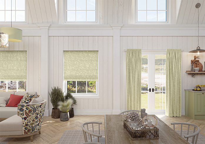 Caen Chenille, Soft Cream - Motorised Roman Blind - Image 8